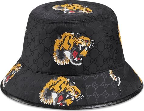 gucci hat tiger black|gucci tiger print bucket hat.